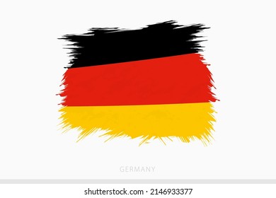 Grunge Fahne von Deutschland, Vektorabstrakte farbige Grunge gebürstete Fahne von Deutschland auf grauem Hintergrund.