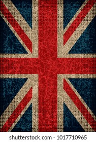 Grunge Flag of Great Britain with grunge texture.Vector illustration United Kingdom, British, UK flag image. Union Jack logo.