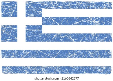 Bandera gruesa de Grecia. La vieja bandera griega rascaba la bandera de Grecia.