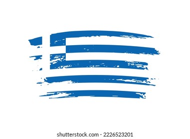 Grunge flag of Greece.Brush stroke Greek flag.Vector.