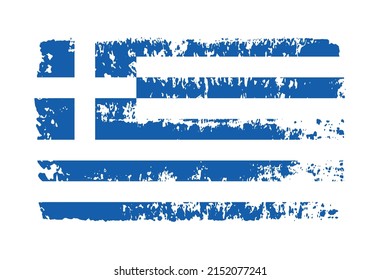 Grunge flag of Greece.Vector Greece flag.