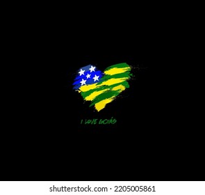 El corazón de la bandera grunge de Goiás para tu diseño.	Unidades federativas de Brasil.