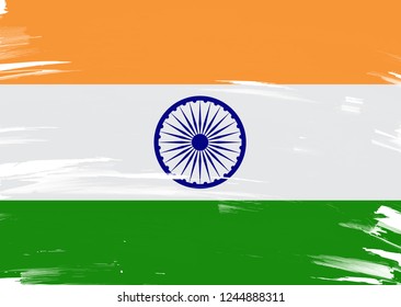 Grunge flag of India.Vector Indian flag.