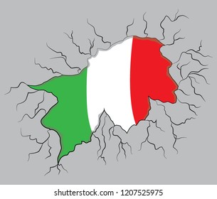 grunge flag of Italy