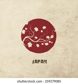 Grunge Flag Of Japan 