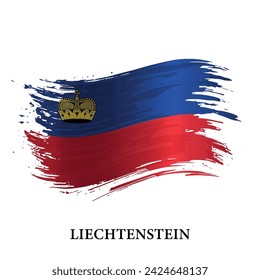 Grunge flag of Liechtenstein, brush stroke vector background 