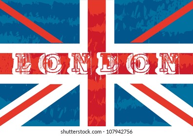 grunge flag london background. vector illustration