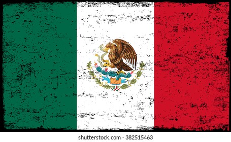 Grunge flag of Mexico.