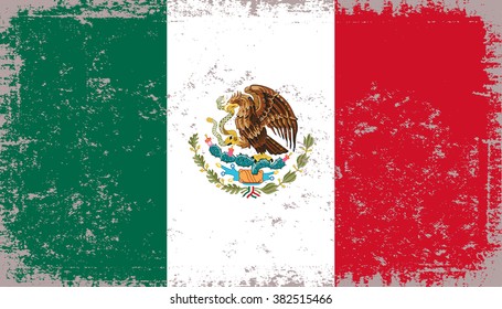 Grunge flag of Mexico.