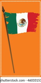 Grunge flag of Mexico