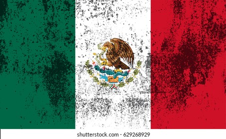 Grunge flag of Mexico.