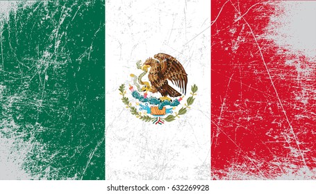 Grunge flag of Mexico.