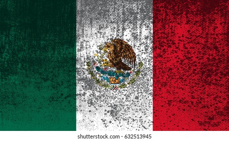 Grunge flag of Mexico.