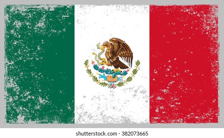 Grunge flag of Mexico.Mexico flag vector illustration.