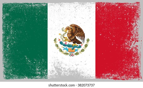 Grunge flag of Mexico.Mexico flag vector illustration.