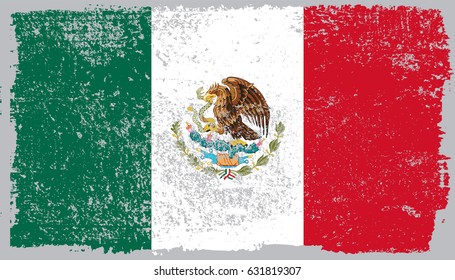 Grunge flag of Mexico.Vector flag of Mexico.