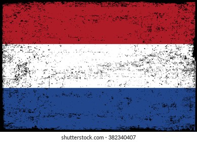 Grunge flag of Netherlands.