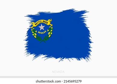 Grunge flag of Nevada, vector abstract grunge brushed flag of Nevada on gray background.