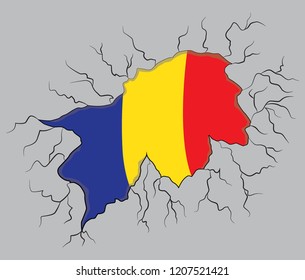 grunge flag of Romania