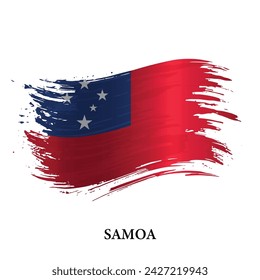 Bandera del grunge de Samoa, fondo del vector del trazo del pincel 