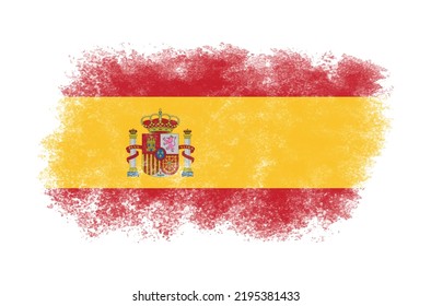 Bandera gruesa de España.Pincel acuarela de la bandera de España.