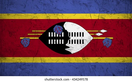 Grunge flag of Swaziland.