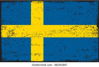 Grunge flag of Sweden