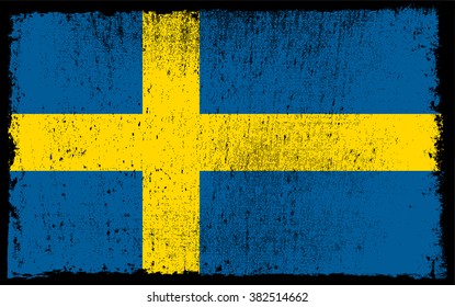 Grunge flag of Sweden.