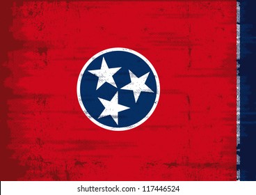 Grunge Flag of Tennesse. Tennessee flag with a texture