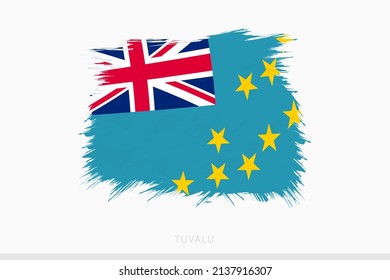 Bandera ondulada de Tuvalu, abanderada abrupta vectorial de Tuvalu sobre fondo gris.