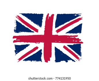 Grunge flag of UK.Old British flag.