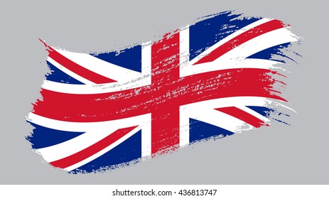 Grunge flag of UK.Old British flag.Vector.