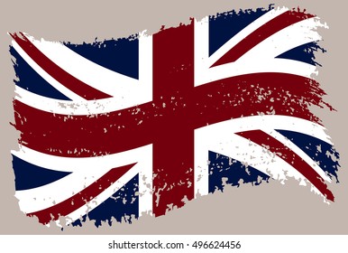 Grunge flag of UK.British flag.Vector template.