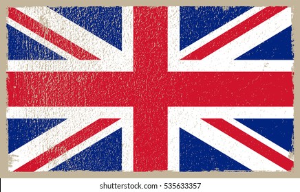 Grunge flag of UK.Vector British flag.