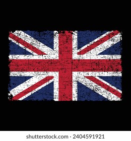 Grunge flag of united kingdom. Vector flag of uk.	
