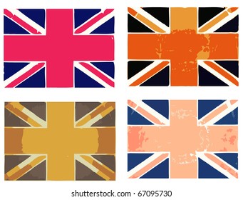 Grunge flag United Kingdom. Vector template