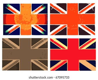 Grunge flag United Kingdom. Vector template