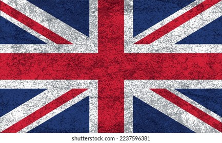 Grunge flag of United Kingdom.Dirty textured UK flag.