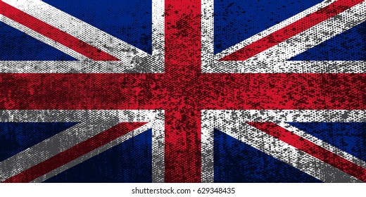 Grunge flag of the United Kingdom.Vector British flag.