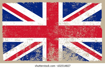 Grunge flag of the United Kingdom.Vector British flag.