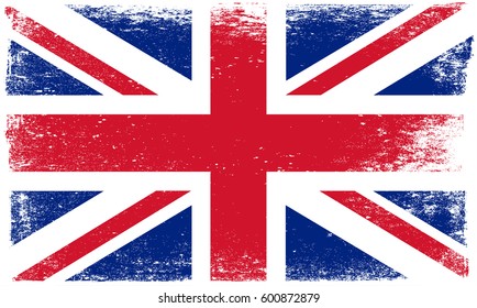 Grunge flag of the United Kingdom.Vector UK flag.