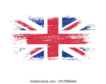 Grunge flag of United Kingdom.Vintage British flag.