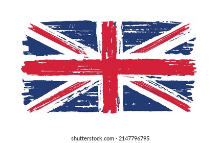 Grunge flag of United Kingdom.Vintage British flag.