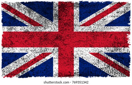 Grunge flag of the United Kingdom.Vintage British flag.