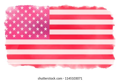 Grunge flag of United States.Vector  American flag.