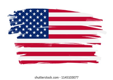 Grunge flag of United States.Vector  American flag.