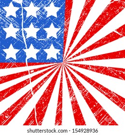 grunge flag - US 4th of July - Independence Day Vector Design