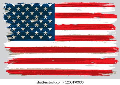 Grunge flag of USA.Old dirty American flag.