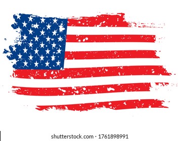 grunge flag of USA on the white background vector illustration EPS10