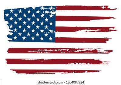 Grunge flag of USA.American flag.Vector Eps10.